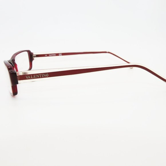NEW VALENTINO VAL1209 CLEAR RED 52-17-140 EYEGLASSES